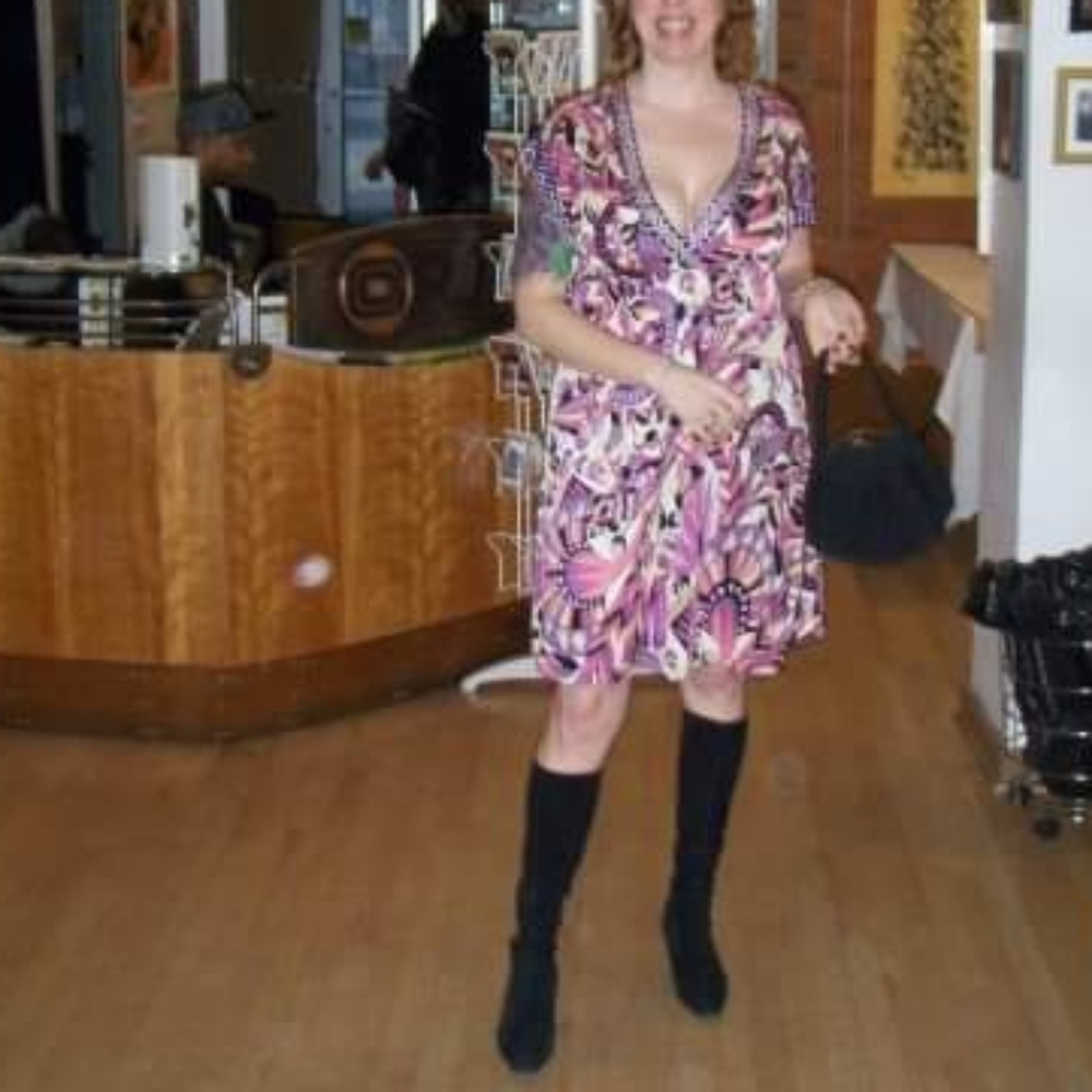 Hale Bob psychedelic silk dress medium - Picture 3 of 8